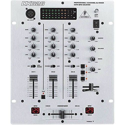  Behringer Pro Mixer DX626 Professional 3-Channel DJ Mixer with BPM Counter and VCA Control