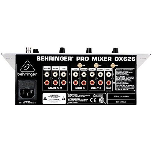  Behringer Pro Mixer DX626 Professional 3-Channel DJ Mixer with BPM Counter and VCA Control