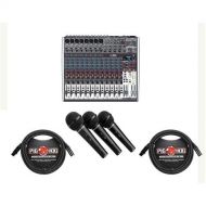 Behringer XENYX X2222USB Premium 22-Input 22-Bus Mixer with ENYX Mic Preamps and Compressors, British EQs - Bundle With Behringer ULTRAVOICE XM1800S Handheld Mic (2 Pack), 15 8mm