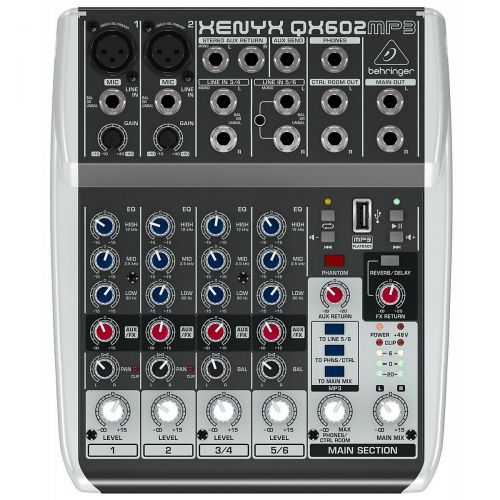  Behringer XENYX QX602MP3 6-Channel Mixer with MP3 Player