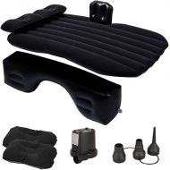 Inflatable Car Mattress Back Seat Bed,Car Air Mattress for Camping Travel with Air-Pump & 2 Air Pillows Compatible with Truck SUV by BeiLan (Black-1)