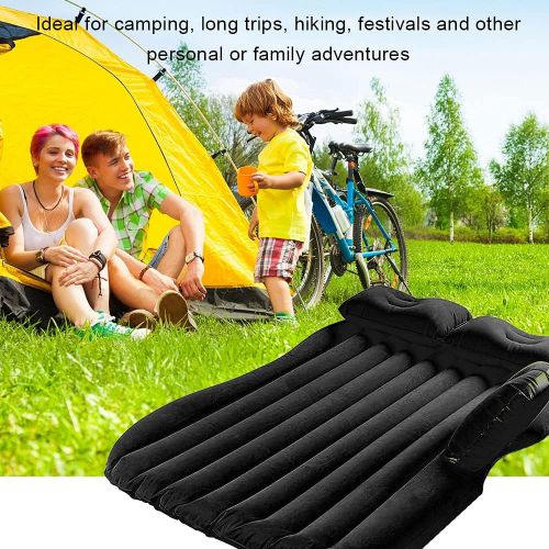  Inflatable Car Mattress Back Seat Bed,Car Air Mattress for Camping Travel with Air-Pump & 2 Air Pillows Compatible with Truck SUV by BeiLan (Black-1)