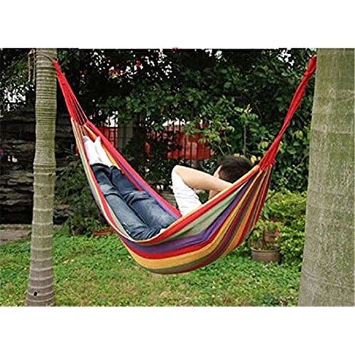  BeiLan Hangematte Outdoor 190 x 150 cm, Zwei Personen Leinwand Hangematte mit Tragetasche fuer Outdoor Camping Wandern Garten, Belastbarkeit bis 150kg