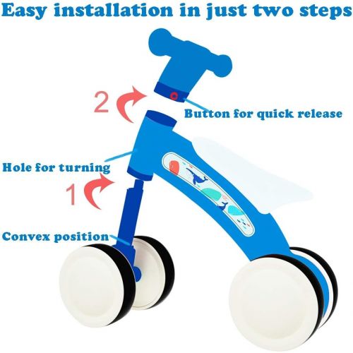  [아마존베스트]Beiens beiens Baby Balance Bikes, Baby Bicycle for 1 Year Old, Toddler Bike Toddler Ride Toys for 9 Months - 24 Months Boys Girls No Pedal 4 Wheels Baby First Birthday Gift Bike