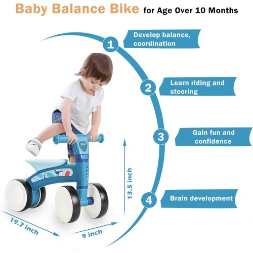  [아마존베스트]Beiens beiens Baby Balance Bikes, Baby Bicycle for 1 Year Old, Toddler Bike Toddler Ride Toys for 9 Months - 24 Months Boys Girls No Pedal 4 Wheels Baby First Birthday Gift Bike