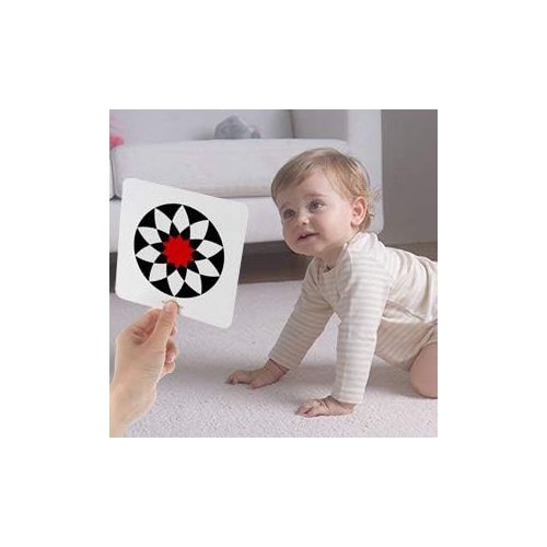  beiens High Contrast Baby Flashcard, 80 PCs 160 Page Black White Colorful Visual Stimulation Learning Activity Card for Babies Ages 0-36 Months, 5.5 x 5.5 Educational Newborn Infan