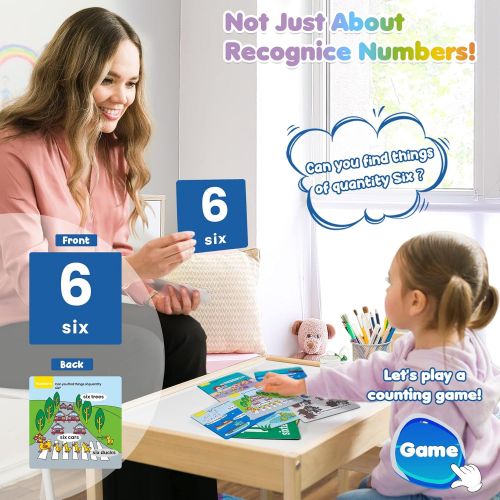  [아마존베스트]beiens Baby Flash Cards, 48 Pcs Double-Sided ABC 123 Flashcards with Rings Educational Learning Toys for Infants Toddlers Birthday Preschool Gifts Age 1-4 Year (Alphabet, Numbers,