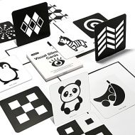 [아마존베스트]beiens High Contrast Baby Flashcards, Black and White Newborn Brain Development Toys, Visual Stimulation Learning Activity Cards for 0-3 Months, 20 PCs 40 Pages 5.5 x 5.5 Education