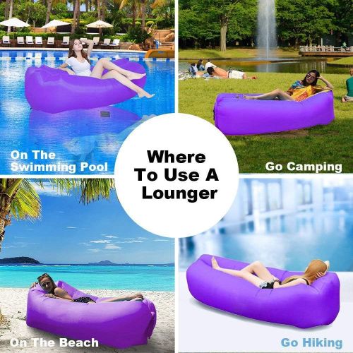  Beiruoyu Inflatable Lounger Air Chair Sofa Bed Sleeping Bag Couch for Beach Camping Lake Garden ¡­