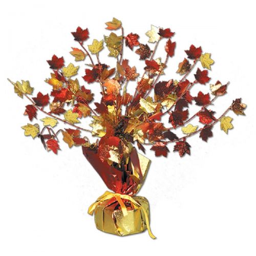 Party Central Club Pack of 12 Decorative Gleam ‘n Burst Fall Leaves Centerpiece Decoration 15”