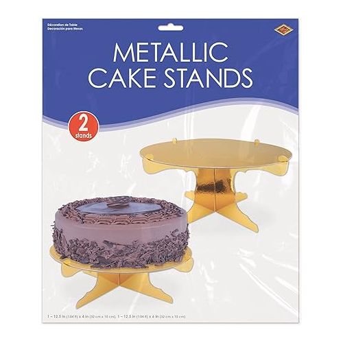  Beistle Golden Metallic Cake Stands