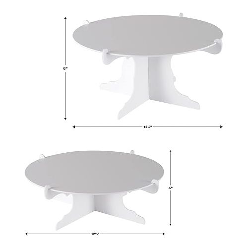  Beistle 2 Piece Durable Cake Stands For Weddings Birthday Party Cupcake Holders Baby Shower Celebration Supplies, 12.5