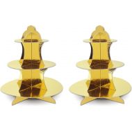 Beistle Metallic Cupcake Stands, 13.5, Gold, 2 Piece Pack