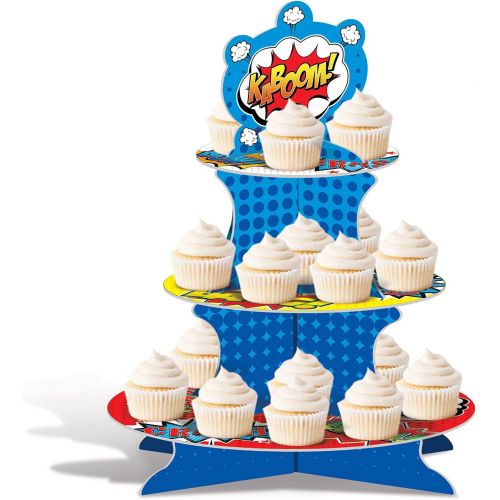  Beistle 2 Piece Hero Cupcake Stand, 16, Multicolor