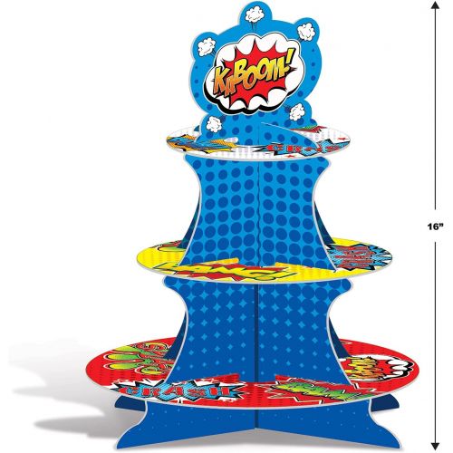  Beistle 2 Piece Hero Cupcake Stand, 16, Multicolor