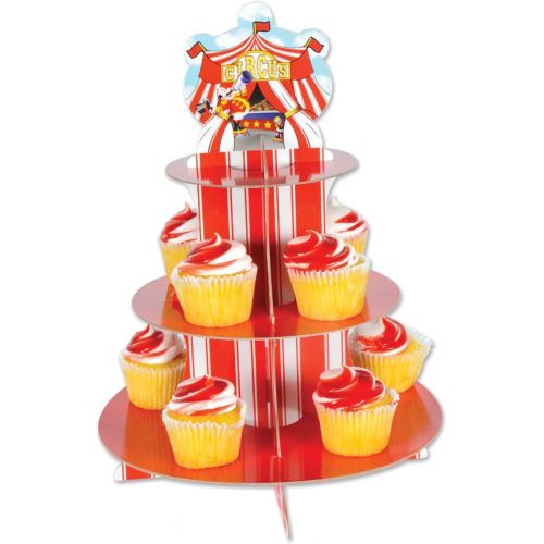  Beistle 2 Piece Circus Tent Cupcake Stands, 16, Multicolor