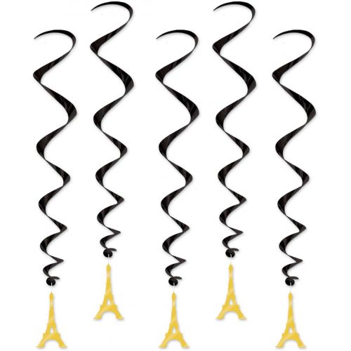  Beistle 54281 Eiffel Tower Whirls, 34-Inch,Black/Gold