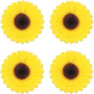 Beistle S50276AZ4, 4 Piece Sunflower Fans, 18, Yellow/Brown