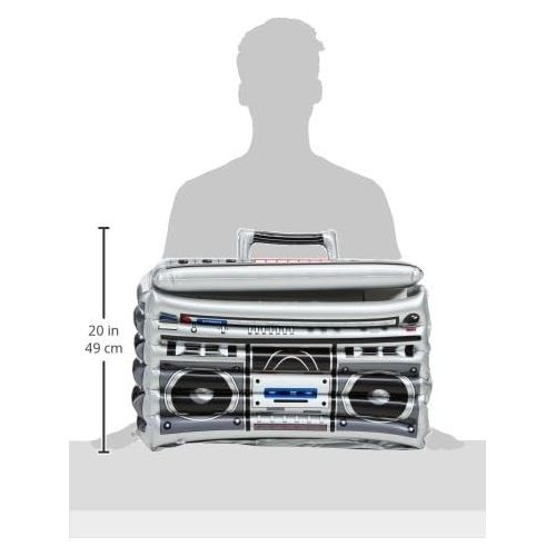  Beistle Novelty Inflatable Boom Box Drink Beverage Cooler for Summer Beach 80’s Theme Retro 1980’s Party Decorations, 24” Wide x 16” Tall, Multicolored