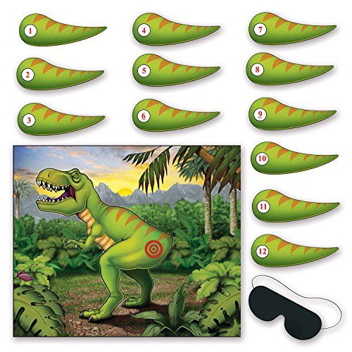  Beistle Pin The Tail On The Dinosaur Game, Multicolored