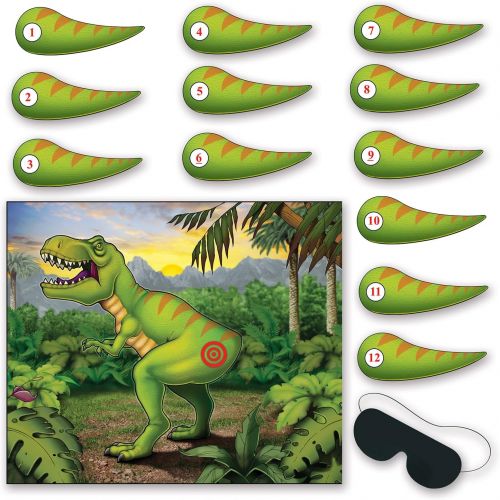  Beistle Pin The Tail On The Dinosaur Game, Multicolored