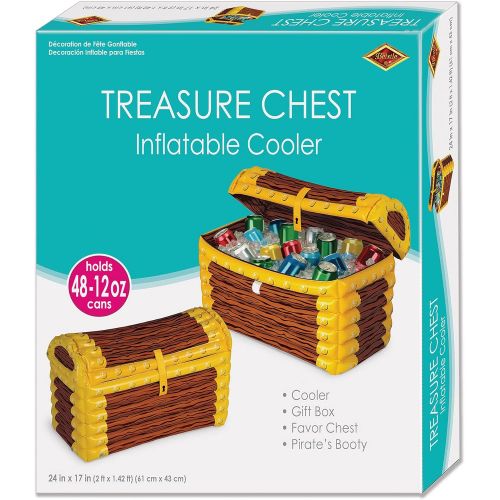  할로윈 용품Beistle Inflatable Treasure Chest Cooler (holds apprx 48 12-Oz cans) Party Accessory (1 count) (1/Pkg)