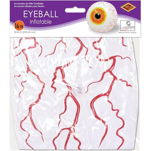  할로윈 용품Beistle 33 Inflatable Eyeball, 16, Multicolor