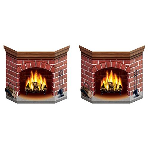  Beistle Brick Fireplace Stand-Up, Multicolored