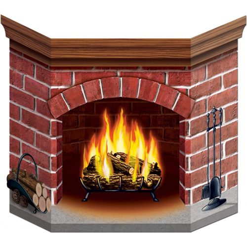  Beistle Brick Fireplace Stand-Up, Multicolored