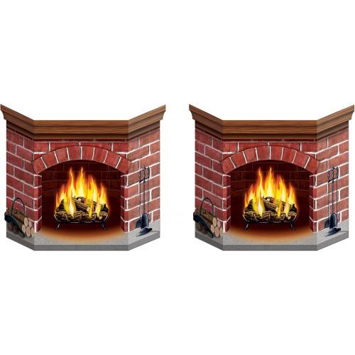  Beistle Brick Fireplace Stand-Up, Multicolored