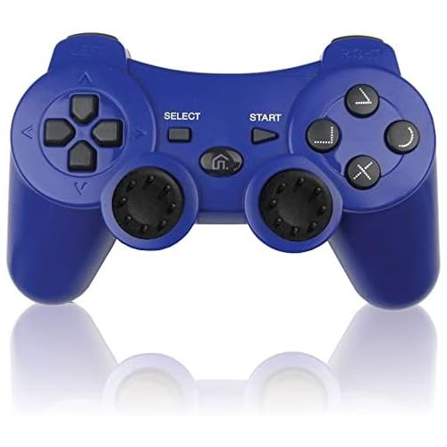  BEK Controller replacement for PS3 Controller Wireless Remote Gamepad, Thumb Grips, Double Shock 3 Vibration, Motion Sensors, Rechargeable Battery, Compatible with Sony Playstation