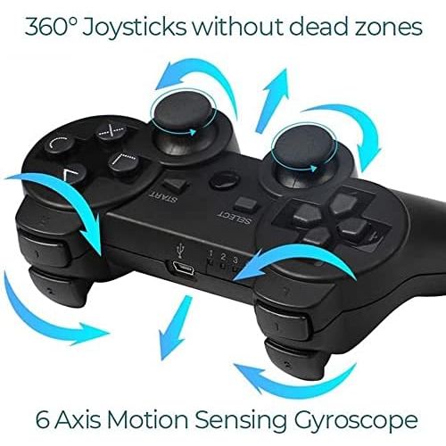  BEK Controller replacement for PS3 Controller Wireless Remote Gamepad, Thumb Grips, Double Shock 3 Vibration, Motion Sensors, Rechargeable Battery, Compatible with Sony Playstation