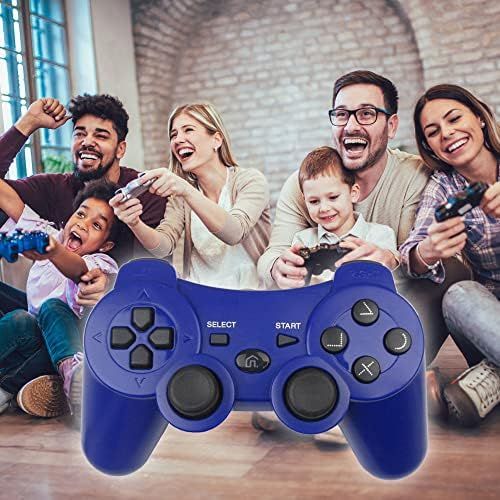  BEK Controller replacement for PS3 Controller Wireless Remote Gamepad, Thumb Grips, Double Shock 3 Vibration, Motion Sensors, Rechargeable Battery, Compatible with Sony Playstation