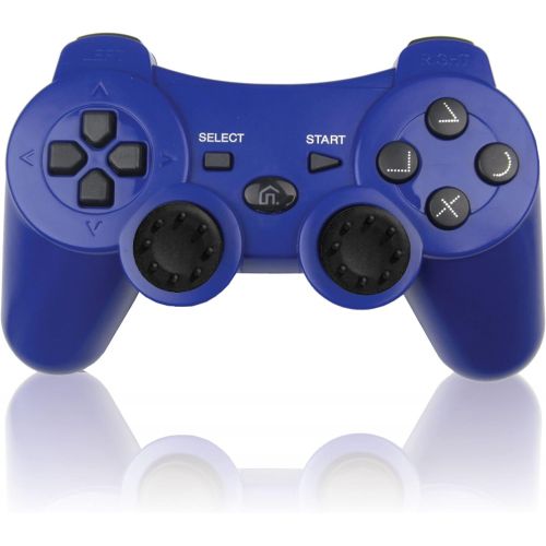  BEK Controller replacement for PS3 Controller Wireless Remote Gamepad, Thumb Grips, Double Shock 3 Vibration, Motion Sensors, Rechargeable Battery, Compatible with Sony Playstation