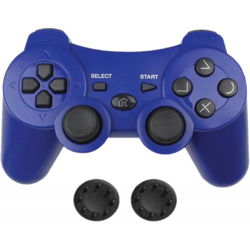  [아마존베스트]Bek Wireless PS3 Controller, Design PS3 Gamepad Remote with Non-Slip Joystick Thumb Grips, Rechargeable Battery Dualshock 3 Vibration and Motion Sensors for Sony Playstation 3 PS3