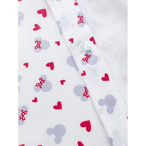  Bekata Minnie Mickey Mouse Bedding Set, Love Hearts Themed Quilt/Duvet Cover Set with Fitted Sheet, Reversible, Single/Twin Size, Red Black White, (3 PCS)
