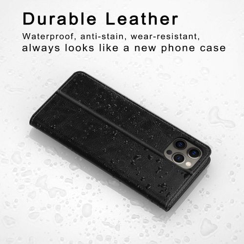  [아마존베스트]Belemay Compatible with iPhone 12/12 Pro Wallet Case 5G (6.1 2020) Genuine Cowhide Leather Folio Flip Cover [RFID Blocking] Credit Card Holder [Soft TPU Shell] Kickstand Function F