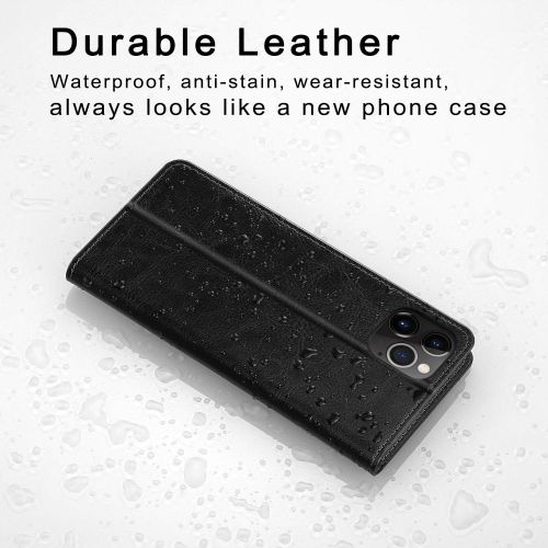  [아마존베스트]Belemay Compatible with iPhone 12 Pro Max Wallet Case (6.7 2020) Genuine Cowhide Leather [RFID Blocking] Folio Flip Cover Credit Card Holder [Soft TPU Shell] Protective Book Foldin