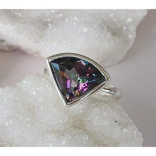  Belesas Mystic Topaz Ring- Statement Ring- Unique Topaz Ring- Gifts for her- Fancy Shape Ring- Gemstone Ring- Rainbow Ring- Custom Size Ring