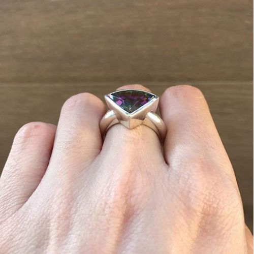  Belesas Mystic Topaz Ring- Statement Ring- Unique Topaz Ring- Gifts for her- Fancy Shape Ring- Gemstone Ring- Rainbow Ring- Custom Size Ring