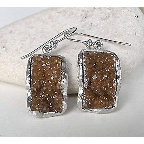  Belesas Square Druzy Earrings- Brown Druzy Earrings- Statment Earrings- Druzy Earring- Gemstone Earrings- Gifts for Her- Statement Earrings- Earring