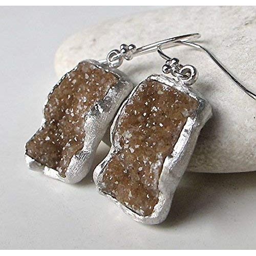  Belesas Square Druzy Earrings- Brown Druzy Earrings- Statment Earrings- Druzy Earring- Gemstone Earrings- Gifts for Her- Statement Earrings- Earring