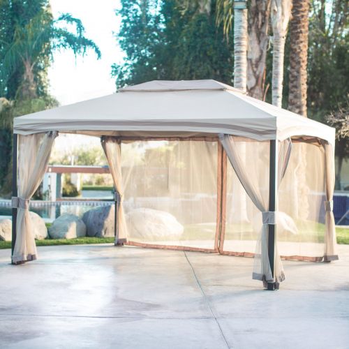  [해상운송]Belham Living Catina 13 x 10 ft. Cabin Style Garden House Canopy Gazebo