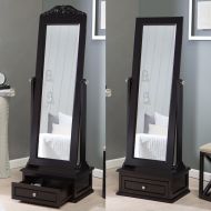 Belham Living Removable Decorative Top Cheval Mirror - Espresso - 21.5W x 60H in.