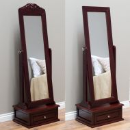 Belham Living Removable Decorative Top Cheval Mirror - Cherry - 21.5W x 60H in.