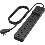 Belkin Surge Protector Power Strip with 6 AC Outlets, 6ft/1.8M Long Heavy-Duty Extension Cord, & 360-Degree Rotating AC Plug for Conference Rooms, Computer Desktops, & More - 600 Joules of Protection