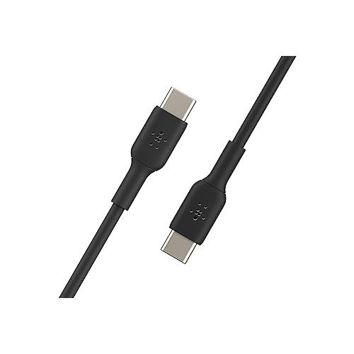 벨킨 Belkin USB-C to USB-C Cable (1M/3.3ft), USB-C Fast Charging Cable for iPhone 15, iPhone 15 Pro, iPhone 15 Pro Max, iPhone 15 Plus, Galaxy S23, S22, Note, Pixel, iPad Pro, USB Type-C Cable - Black