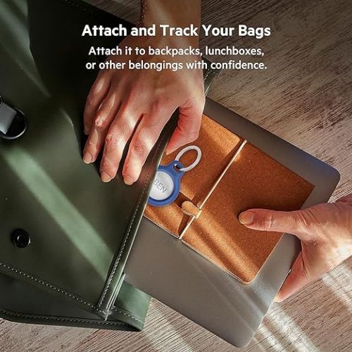 벨킨 Belkin Apple AirTag Secure Holder with Key Ring, Durable Scratch Resistant Case With Open Face & Raised Edges, 2 count (Pack of 1)