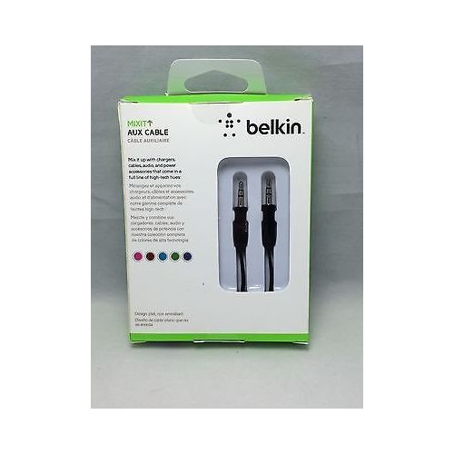 벨킨 Belkin 3.5mm Audio + Charge Rockstar, iPhone Aux Adapter/iPhone Charging Adapter for iPhone XS, XS Max, XR, 8/8 Plus and more & MiXiT Tangle-Free Aux / Auxiliary Cable, 3 Feet (Bla