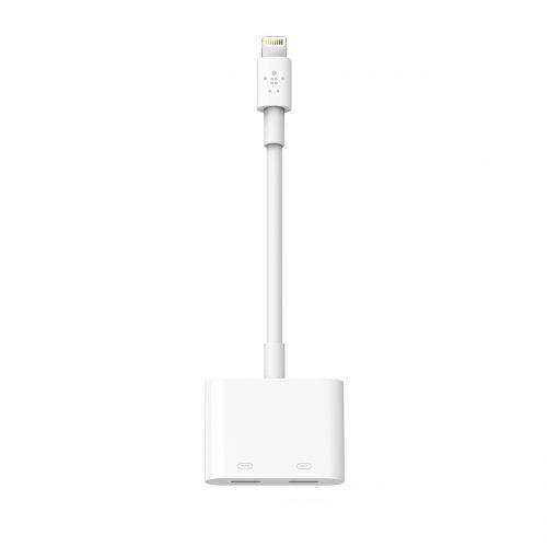 벨킨 Belkin Lightning Audio + Charge Rockstar, iPhone Lightning Audio Adapter, iPhone Charging Adapter for iPhone 11, 11 Pro, 11 Pro Max, XS, XS Max, XR, X, 8, 8 Plus